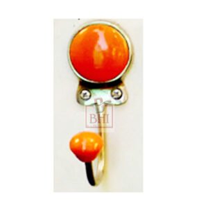 Iron Coat Hook with Ceramic Button 90mm #801