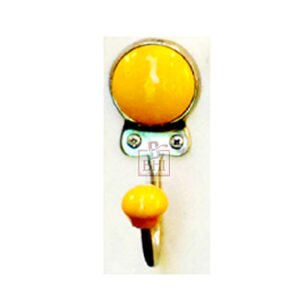 Iron Coat Hook with Ceramic Button 90mm #802