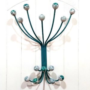 Large Hat & Coat Hook Iron Seven Arms With Ceramic Balls 480mm #8037