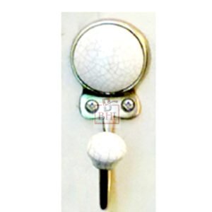 Iron Coat Hook with Ceramic Button 90mm #804