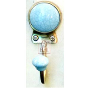 Iron Coat Hook with Ceramic Button 90mm #805