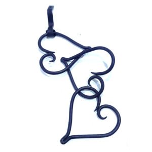 Hand Forged Iron Heart Shape Wall Hanging Home Decoration Handicrafts 380mm #8068