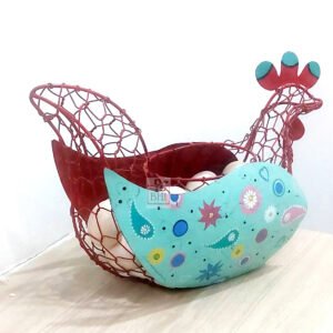 Wrought Iron Egg Basket Hen Design 380mm #8165