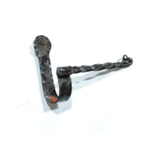 Forged Iron Metal Toilet Roll Holder for Bathroom Toilet Wall Mount Handmade Bathroom Lavatory Toilet Paper Holder Wall Mount Natural Lacquer Finish 165mm #8181