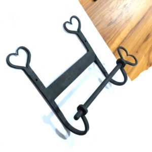 Forged Iron Metal Toilet Roll Holder for Bathroom Toilet Wall Mount Handmade Bathroom Lavatory Toilet Paper Holder Wall Mount Black Finish 260mm #8185
