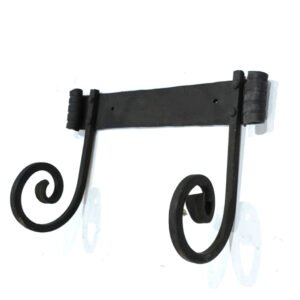 Forged Iron Metal Toilet Roll Holder for Bathroom Toilet Wall Mount Handmade Bathroom Lavatory Toilet Paper Holder Wall Mount Black Finish 230mm #8186