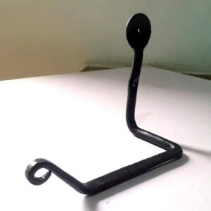 Wrought Iron Metal Toilet Roll Holder for Bathroom Toilet Wall Mount Handmade Bathroom Lavatory Toilet Paper Holder Wall Mount Burn Black Finish 170mm #8187