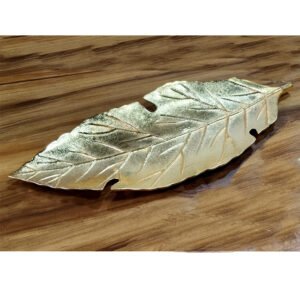 Silver Metal on leaf serving dry fruits Tray 510mm #8219