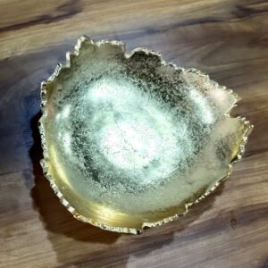 Silver Metal on leaf serving dry fruits Tray 222mm #8220