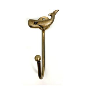 Cast Iron Animal Coat Hook-Whale 130mm #8272 Antique Finish