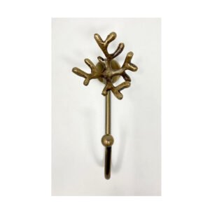 Cast Iron Animal Coat Hook-Large Coral 130mm #8276 Antique Finish