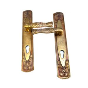 Door Handle on plate with key hole 300mm #8366
