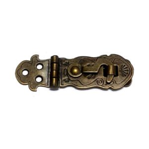 Brass Trunk Box Lockable Hasp Staple Arabic design 70mm #8399