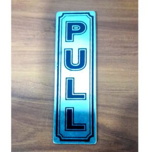 Stainless Steel "PULL" Door Sign - Metal Gate Sign Plates, Rustic Plaques Wall Decor - Farmhouse Style Vertical Signs for Home Cafe Shops Business Office 125mm #8462