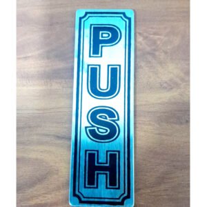 Stainless Steel "PUSH" Door Sign - Metal Gate Sign Plates, Rustic Plaques Wall Decor - Farmhouse Style Vertical Signs for Home Cafe Shops Business Office 125mm #8463