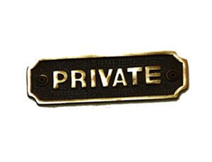 Brass "PRIVATE" Sign Plaque Door Wall Cafe Shop Pub Hotel Bar Work Brass Antique Vintage Finish 115mm #856 Brass Antique Finish