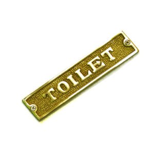 Brass "TOILET" Loo Sign Plaque Door Wall Fence Post Cafe Shop Pub Hotel Bar Work Polish Brass Vintage Finish 170mm#863