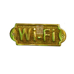 Brass "WI- FI" Door Sign Plaques for School, Home, Hotel, Office, Store, Parking, Restaurant Polish Brass Finish 125mm #864