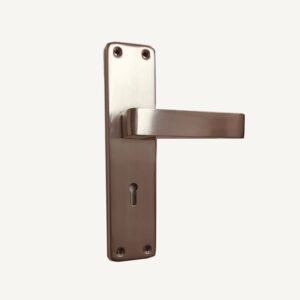 Iron Mortice KY Door Handle On Plate 200mm #8652