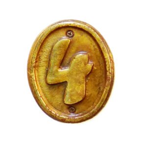 Cast Iron "NO.4" Door House Numbers and Street Address Plaques Numbers for Residence and Mailbox Signs Brass Antique Finish 100mm #869