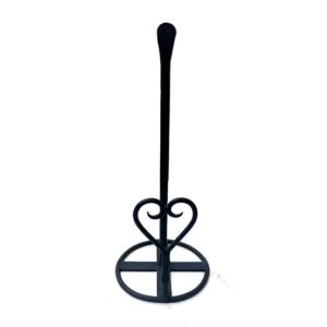 Hand Forged Iron Toilet Paper Holder Stand, Bathroom Toilet Tissue Paper Roll Storage Freestanding Tissue Roll Holder Industrial Toilet Paper Dispenser Holds Paper Rolls 140mm #8691