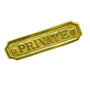 Brass "PRIVATE" Sign Plaque Door Wall Cafe Shop Pub Hotel Bar Work Polish Brass Vintage Finish 115mm #873 Polish Brass