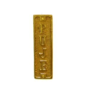 Brass "PUJE"  Sign Plaque Door Wall Fence Post Cafe Shop Pub Hotel Bar Work Polish Brass Finish 140mm #880