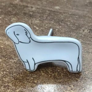 Ceramic Cabinet knob Dog 65mm #8800 (Set of 6 Pcs)