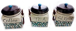 Ceramic Tea Coffee Jar Set 135mm #8821