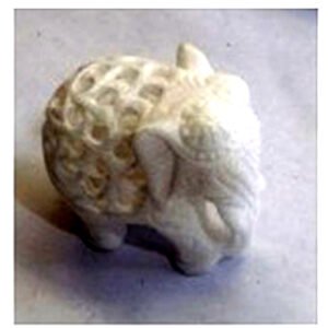 Natural Marble Stone Sangemarmar Undercut Elephant for Showpiece Your House Offices,Beautifully Craved with Baby Elephant Inside #8900