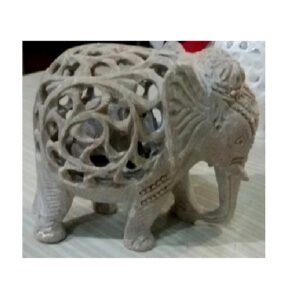 Natural Marble Stone Sangemarmar Undercut Elephant for Showpiece Your House Offices,Beautifully Craved with Baby Elephant Inside #8905