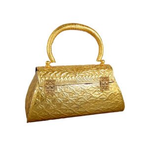 Metal Brass Women's Beautiful Handbag Party Bridal Clutch Purse Trend Overseas Golden Girls/Women Handle Clutch Brass metal bag Ethnic Clutch 260mm # 8910
