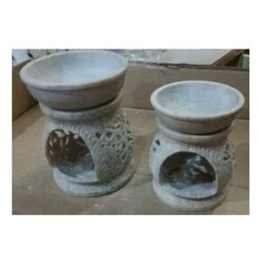 Natural Marble Stone Sangemarmar Soapstone Aroma Lamp or Oil Diffuser Natural Marble Stone Sangemarmar  Stone Inlay with Natural Stone It is typically used in homes, spas, offices, yoga/meditation centers, and other places to create a relaxing and fragrant atmosphere 100mm #8930