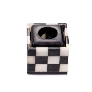 White & Black Marble Stone Sangemamar Handmade Candle Holder & Incense Holder Soapstone Free Incense Sticks Inside Puja Essentials Gifting Mandir used for both candles and incense sticks Perfect for Home, office and Gifts 50mm #8933