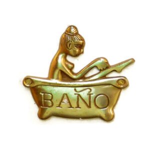 Brass "BATH" Engraved Acrylic Sign Plaques  Door Pub Cafe Shop Club Hotel Bar Polish Brass 90mm #894 Polish Brass