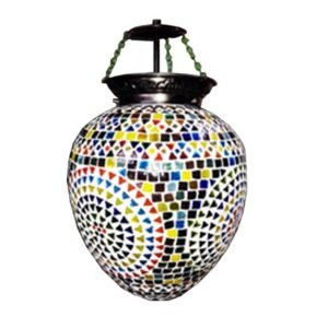 Handcrafted Multicoloured Mosaic Glass Hanging Lamp Home Decorative Traditional Hanging Glass Lamps Ceiling Lights for Bedroom Living Room #8971