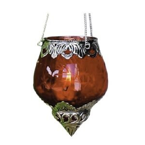 Crackle Hanging Lantern Tea light holder crack glass candle holder for festive decoration #8972