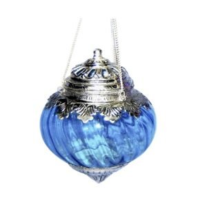 Silver Hanging Lantern Tea light holder crack glass candle holder for festive decoration  #8978