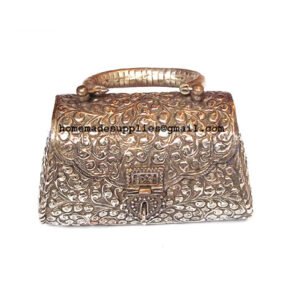 Metal Brass Women's Beautiful Handbag Party Bridal Clutch Purse Trend Overseas Girls/Women Handle Clutch Brass metal bag Ethnic Clutch 170mm #9051