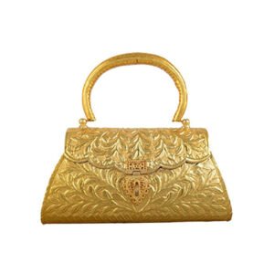 Metal Brass Women's Beautiful Handbag Party Bridal Clutch Purse Trend Overseas Golden Girls/Women Handle Clutch Brass metal bag Ethnic Clutch 260mm # 9055