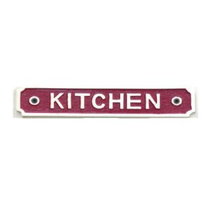 Cast Iron "KITCHEN" Door Sign Plaques It's a fun and attractive decoration for your house, cafe, kitchen, club, office, bar, restaurant, dorm, garage, and more! Vintage metal tin signs can also be the first choice for gift giving, very artistic Coloured Finish 230mm #907