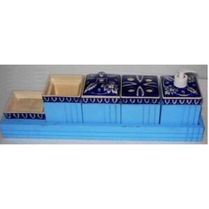 Condiment Container Seasoning Box Set, Glass Condiment Canisters Pots, Salt Sugar Spice Coffee Jar Ceramic Lid and Base, Set of  Ceramic condiment set, likely for use in a kitchen or dining #9079