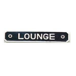 Cast Iron Antique Style "LOUNGE" Sign Plaque Sitting room Drawing room Home decor Door sign Guest House Kitchen Farmhouse Pub old style Period Plaque B/White Vintage Finish 230mm #908