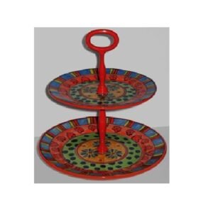 Two Tier Ceramic Cake Stand, White Round Shaped Tiered Tray Cupcake Stand, Two Tier Round Porcelain Dessert Stands for Afternoon Tea, Wedding, Birthday Party, Baby Shower  #9084