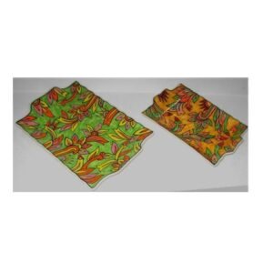 Serving Platter, in Small Serving Dishes, Porcelain Rectangle Serving Plates Set of 2 Dishwasher and Microwave Safe,Platters for Party Decorative ceramic serving trays #9092