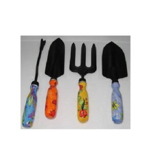 Set of four Garden Tools These Tools, often Used for Gardening Tasks, Include a Trowel, a Cultivator, a Weeder, and a Fork #9110