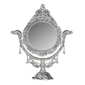 Silver Vintage Look Elephant Table Top Mirror Silver Plated,Best for Dressing,Home Decor, Make-up, Gifting 410mm #9172
