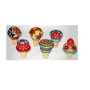 Handicrafts Ceramic Wood Wine Stoppers Cork Bottle Sealer Beer Stopper Wine Cap (Design & Color As per Availibility) Multicolored Ceramic Wine Bottle Stopper for Wine Champagne, Lighthouse Gifts Wine Gifts for Men Women Pharos Lovers, Wine Saver, Wine Accessories, Ceramic # 9116