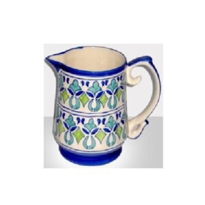 Ceramic Milk/Tea Pot, Colored Pot, Perfect Pot for Tea/Milk Pot w/Strong Handle, Ceramic Pot with White Floral Design  #9131