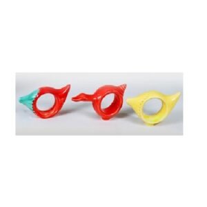 Ceramic Decorative Napkin Rings Each ring has a stylised bird design, with different colours # 9136